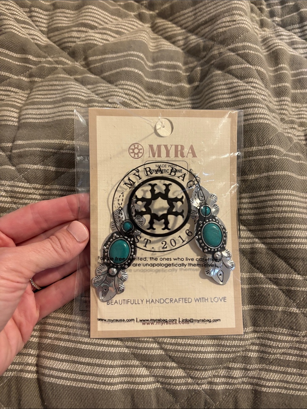 Myra Silver and Turquoise Teardrop Southwestern Earrings